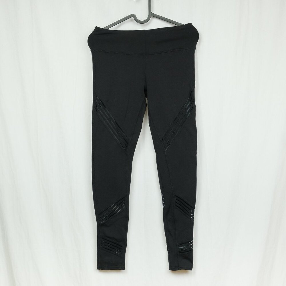 Alo Yoga Womens Leggings Black Mesh Panels Ventilated Stretch size S $135 - Picture 2 of 7